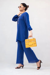 MSP-003-Noorain | Blue Solid Dress (2 Piece)