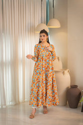 MSP 104 - Printed 8-Panel Lawn Frock