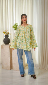 MSP 204 - Light Yellow and Green Kurti