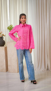 MSP 205 - Bottom-Down Pink Chicken Kari Shirt