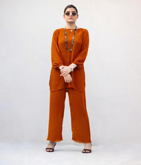 MSP-003-Noorain | Brown Solid Dress (2 Piece)