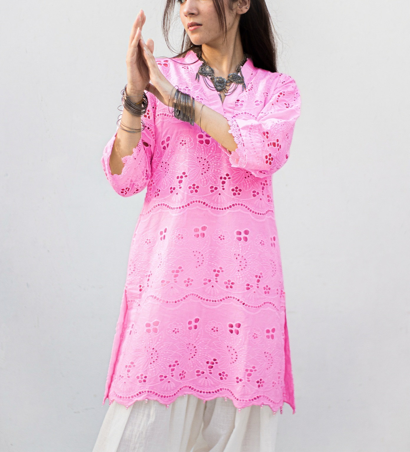 MSP-001-Zimal | Pink and Blue Dress Chicken Kari - 3 piece