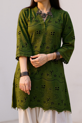 MSP-001-Zimal | Olive Green Dress Chicken Kari - 3 piece