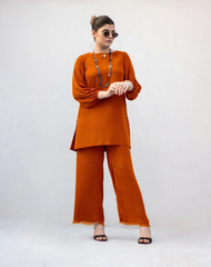 MSP-003-Noorain | Brown Solid Dress (2 Piece)