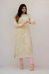 Mint green with pink Dupatta