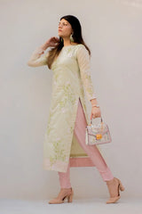 Mint green with pink Dupatta