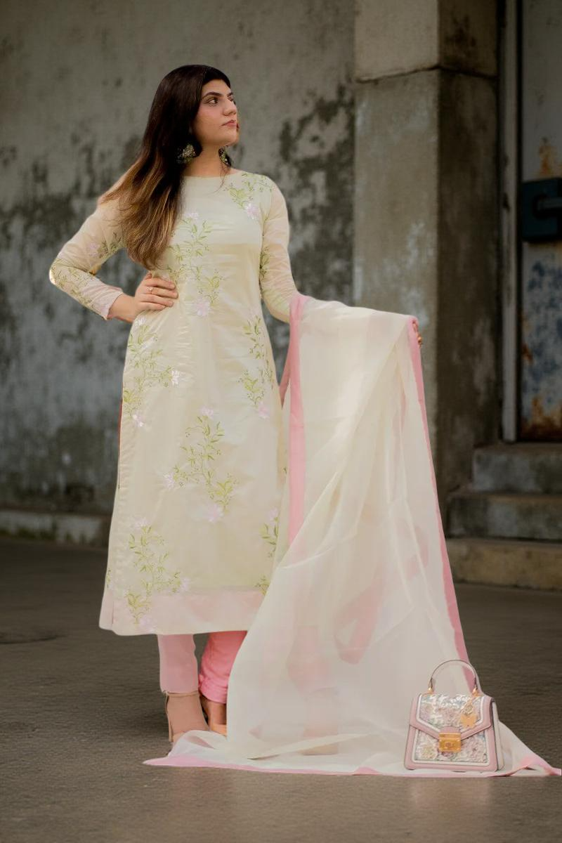 MSP-002-Aafreen | Mint green with pink Dupatta