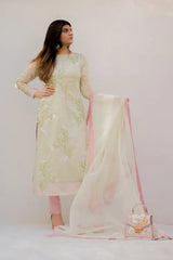 Mint green with pink Dupatta