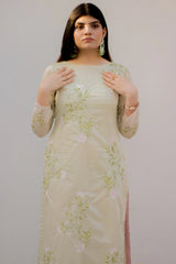 Mint green with pink Dupatta