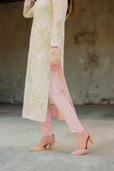 MSP-002-Aafreen | Mint green with pink Dupatta