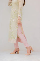 Mint green with pink Dupatta