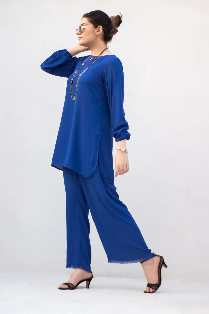 MSP-003-Noorain | Blue Solid Dress (2 Piece)