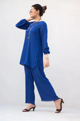 MSP-003-Noorain | Blue Solid Dress (2 Piece)