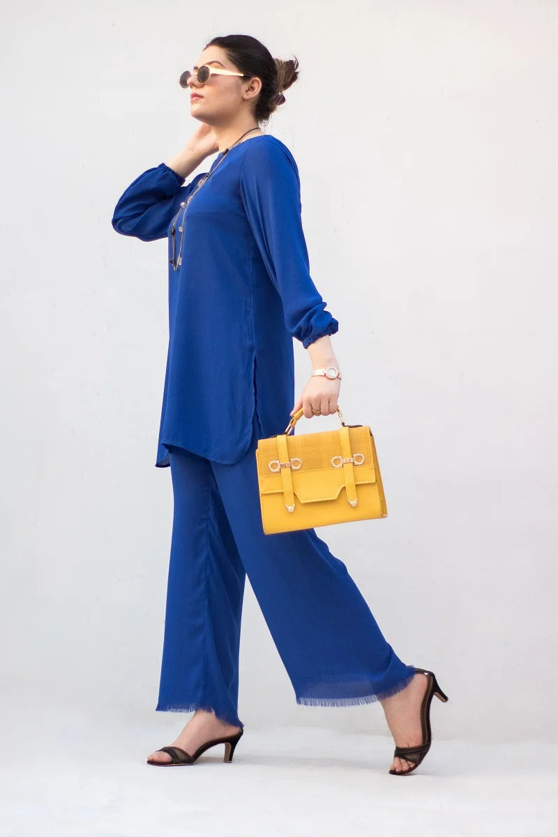 MSP-003-Noorain | Blue Solid Dress (2 Piece)