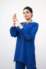 MSP-003-Noorain | Blue Solid Dress (2 Piece)