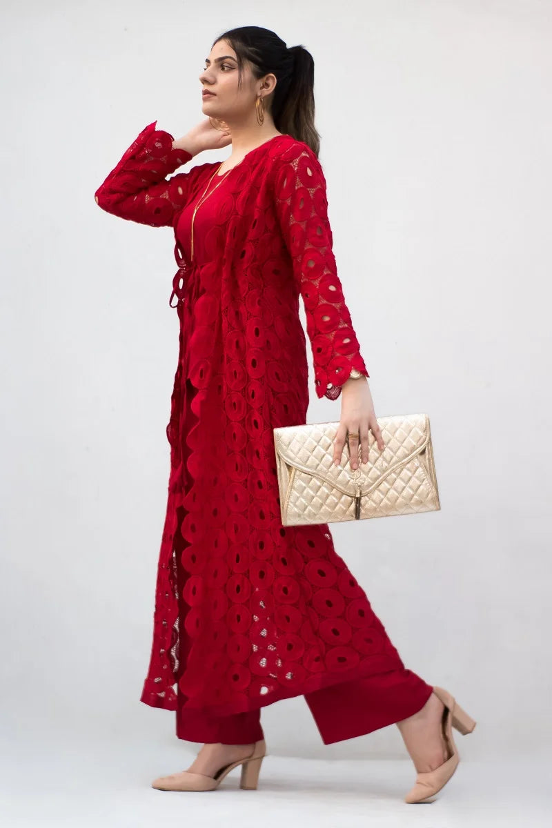 Red Cape Suit - 3 Piece - Inner, Trouser and Cape