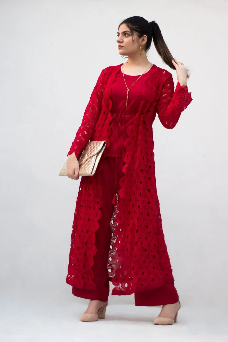 Red Cape Suit - 3 Piece - Inner, Trouser and Cape