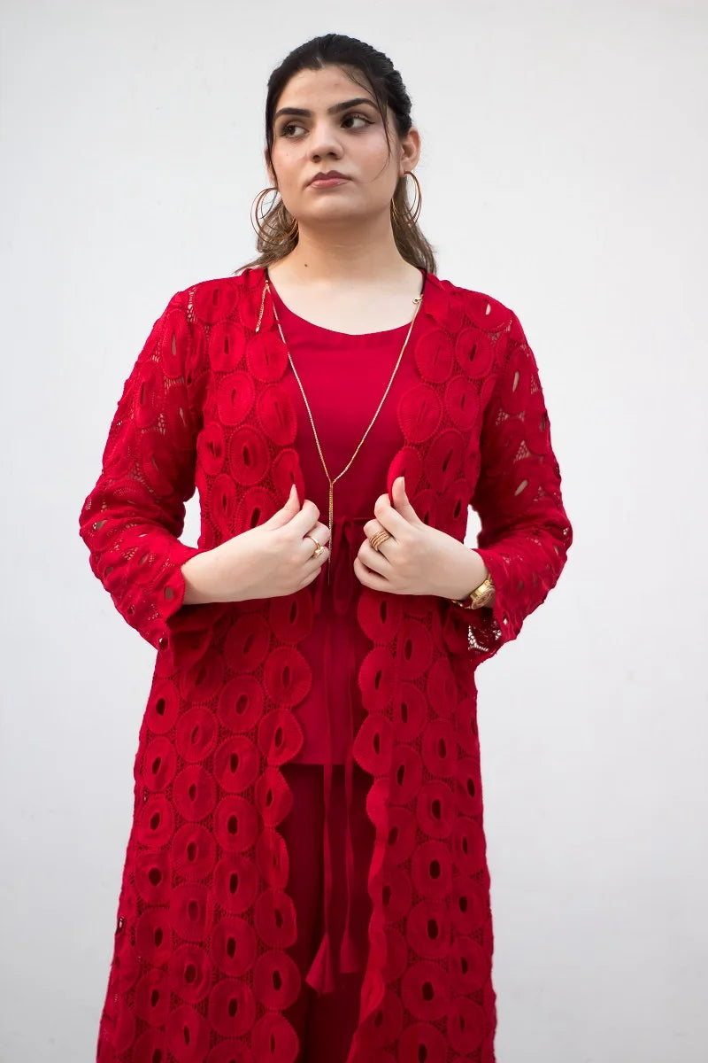 Red Cape Suit - 3 Piece - Inner, Trouser and Cape