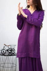 Purple with Olive and Purple color dupatta