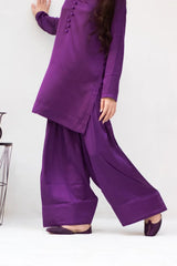 Purple with Olive and Purple color dupatta