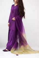 Purple with Olive and Purple color dupatta