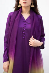 Purple with Olive and Purple color dupatta