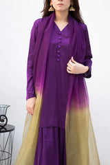 Purple with Olive and Purple color dupatta
