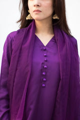 Purple with Olive and Purple color dupatta