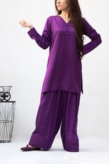 Purple with Olive and Purple color dupatta