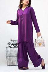 Purple with Olive and Purple color dupatta