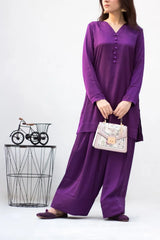 Purple with Olive and Purple color dupatta