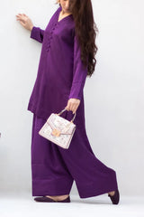 Purple with Olive and Purple color dupatta