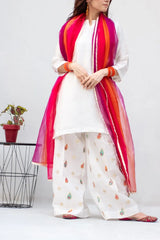 White Seesha Silk with 3 tone dupatta