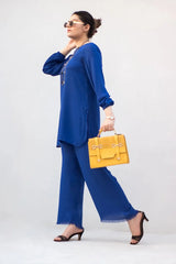 MSP-003-Noorain | Blue Solid Dress (2 Piece)