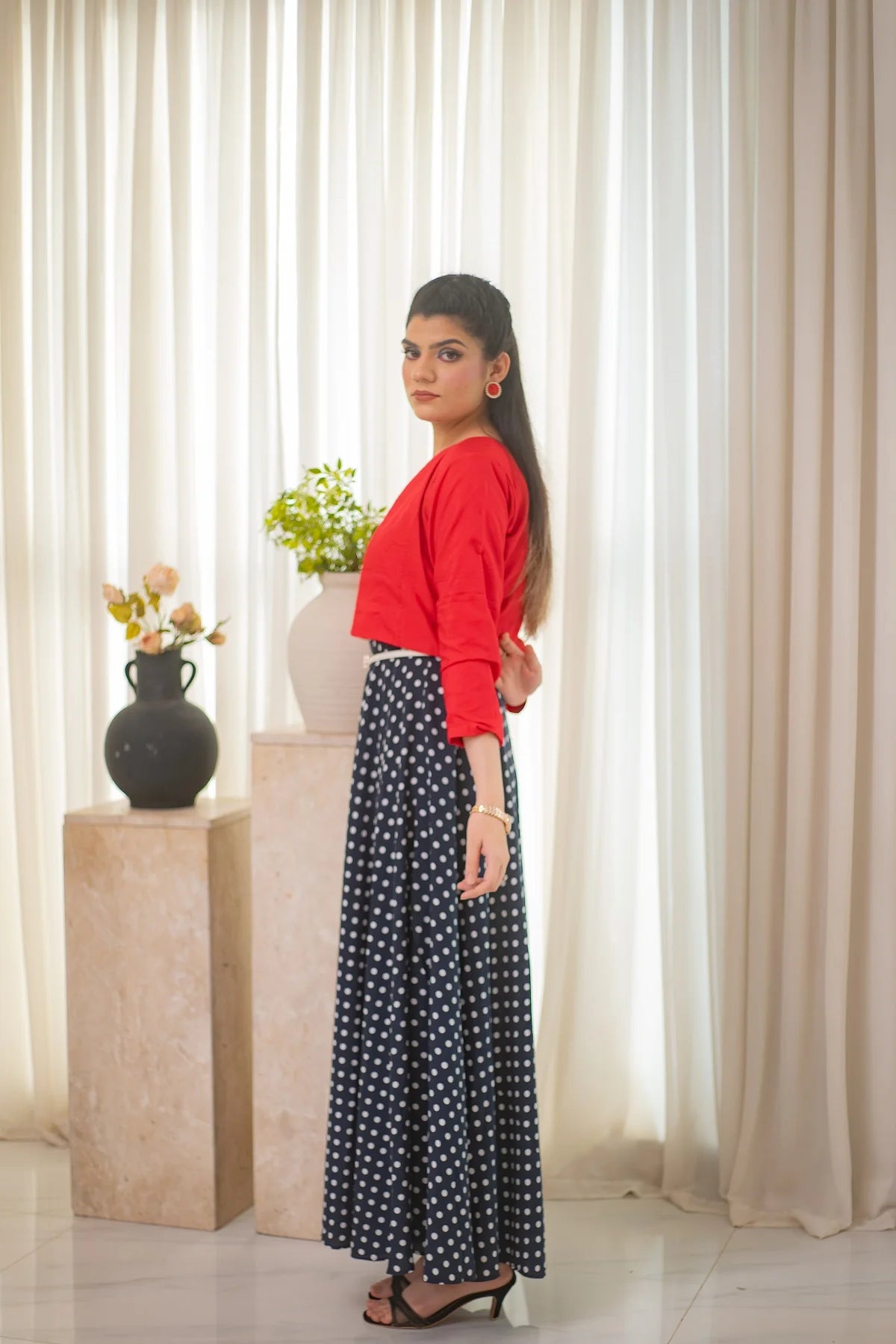 MSP 103 - Polka Dot Frock with Hot Pink Jacket