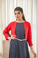 MSP 103 - Polka Dot Frock with Hot Pink Jacket