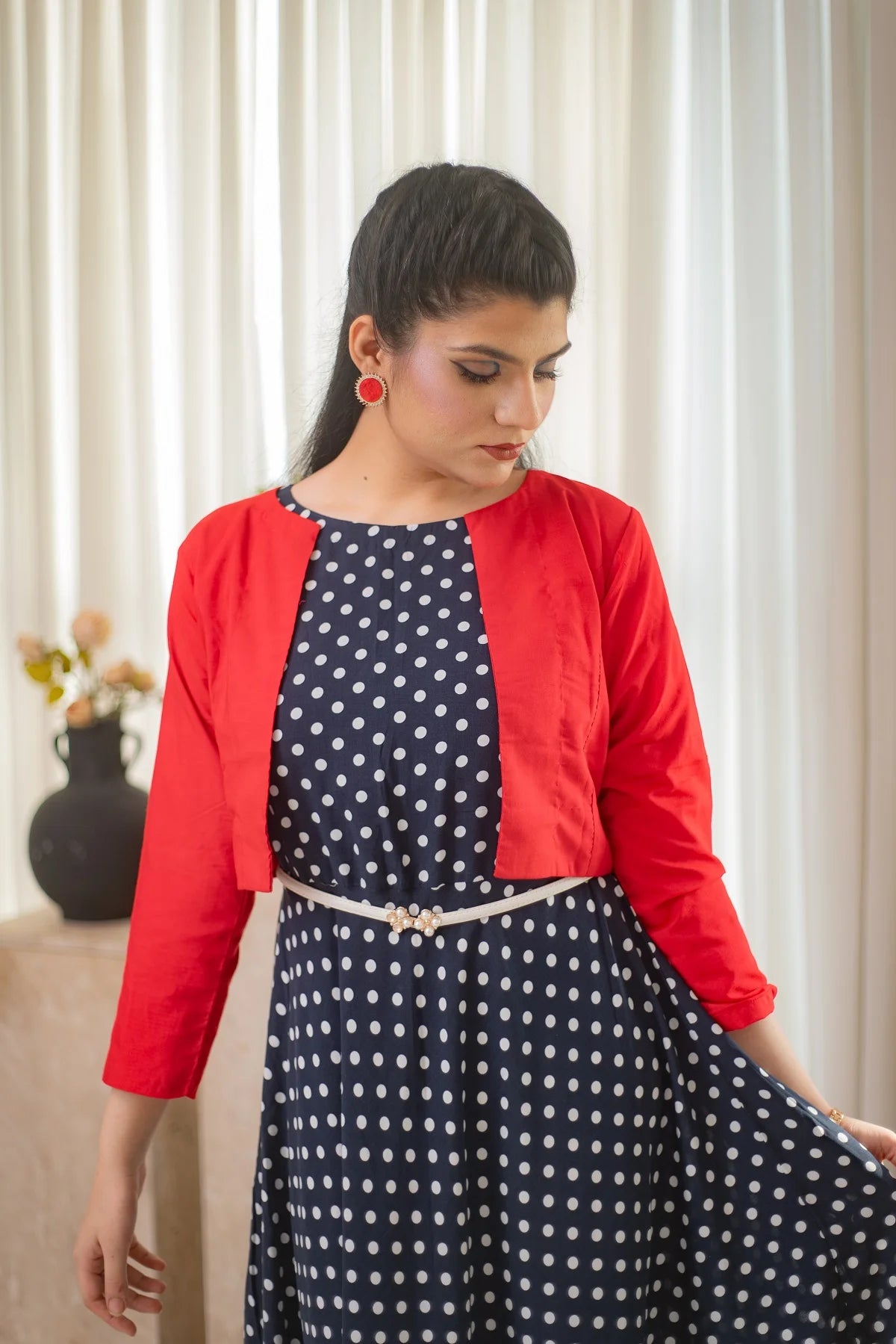 MSP 103 - Polka Dot Frock with Hot Pink Jacket