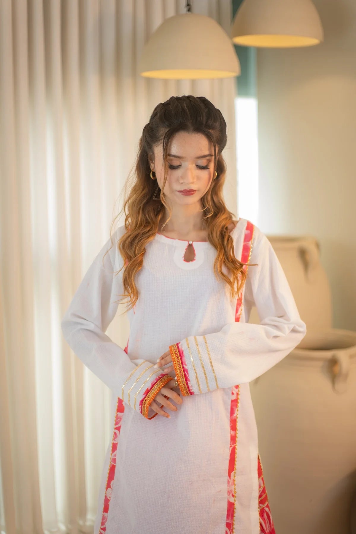 MSP 102 - Pink and Blue Lawn Ghara Suit