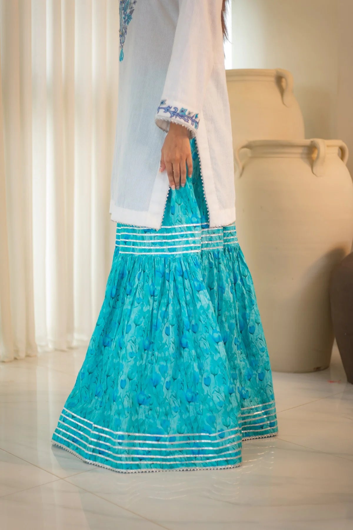 MSP 102 - Pink and Blue Lawn Ghara Suit