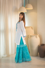 MSP 102 - Pink and Blue Lawn Ghara Suit