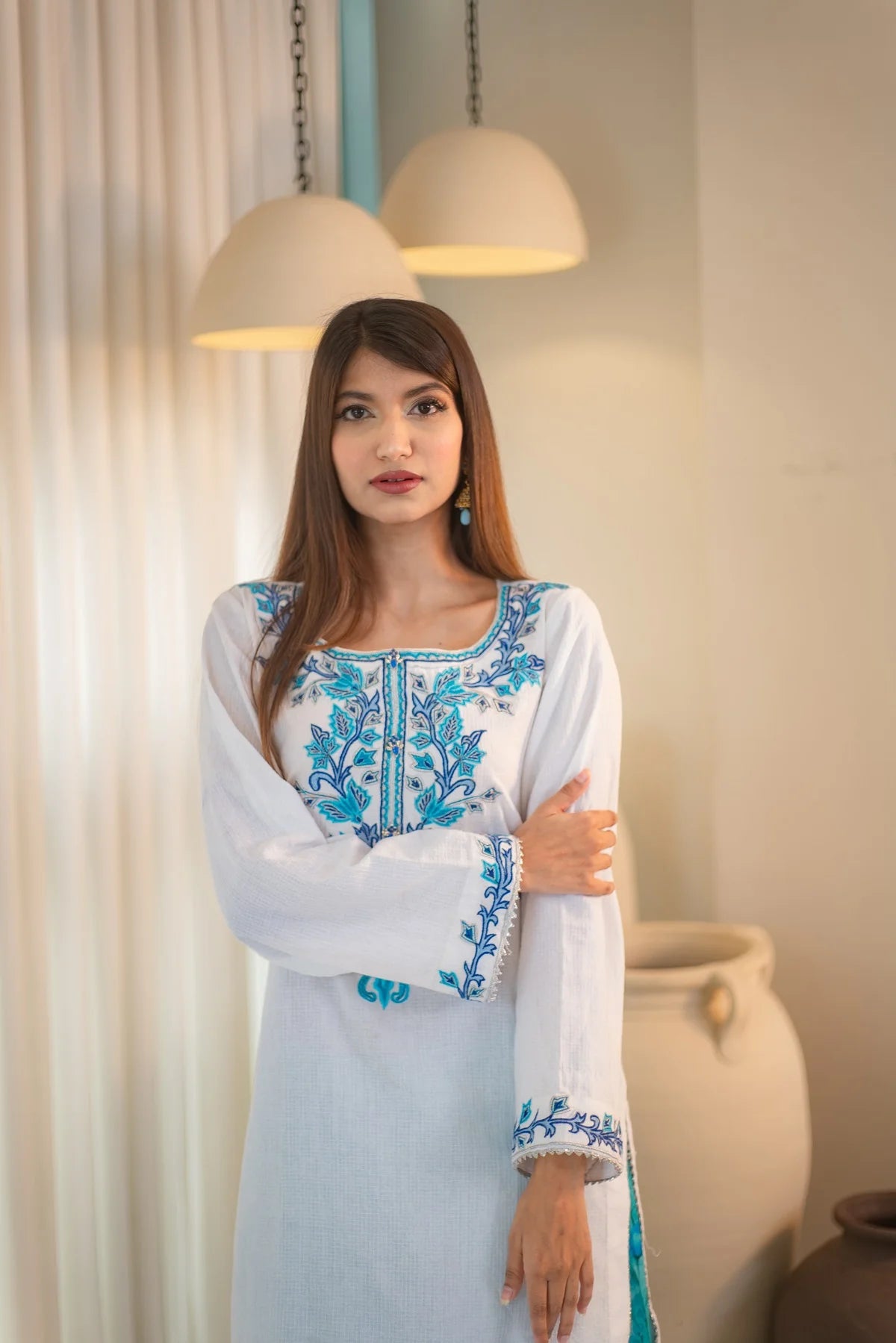 MSP 102 - Pink and Blue Lawn Ghara Suit