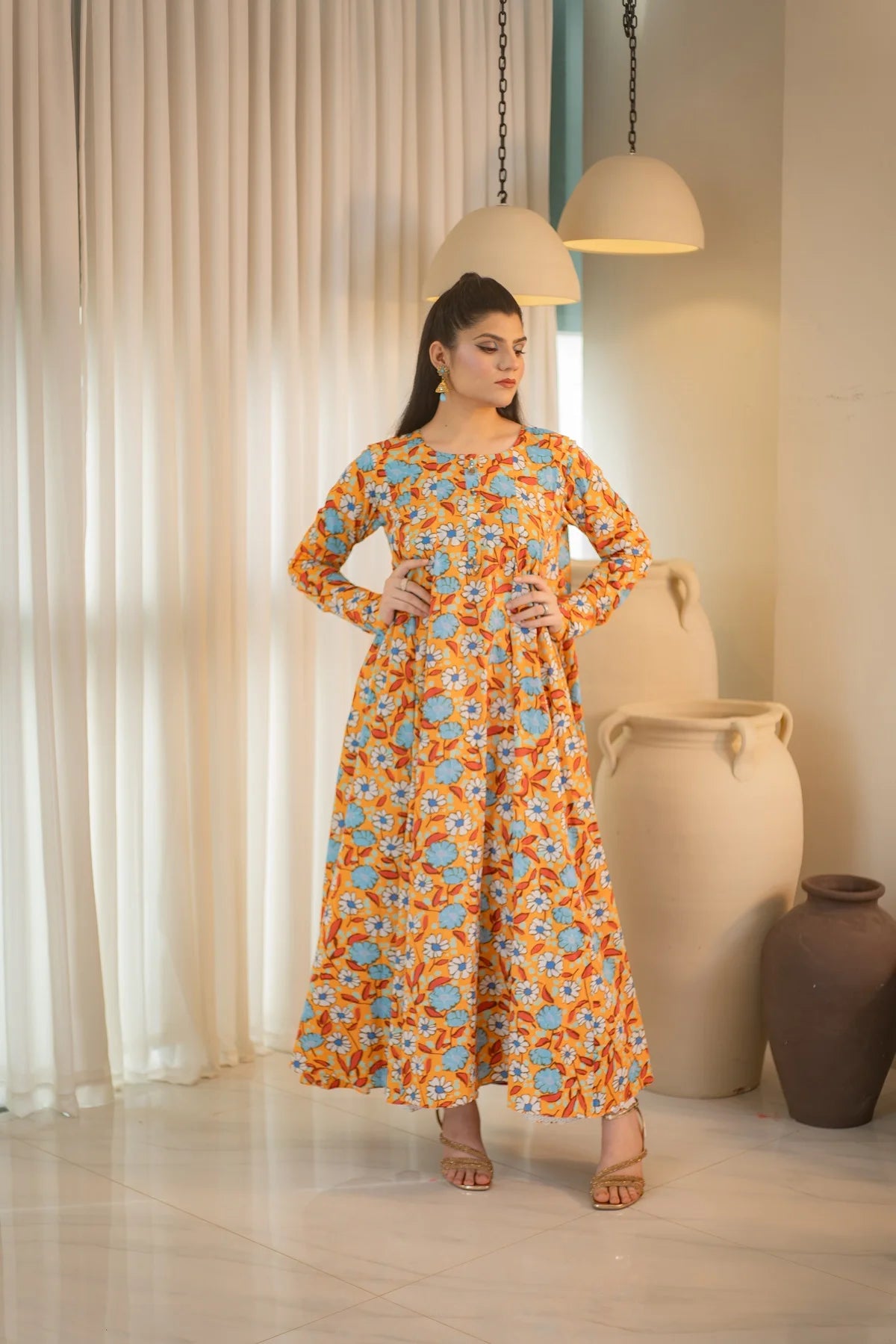 MSP 104 - Printed 8-Panel Lawn Frock