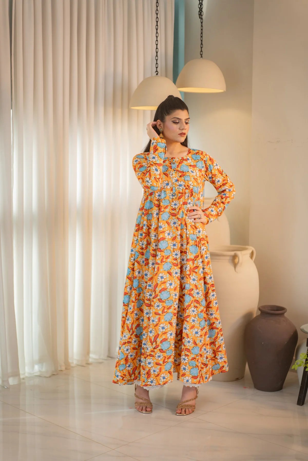 MSP 104 - Printed 8-Panel Lawn Frock