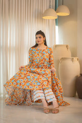 MSP 104 - Printed 8-Panel Lawn Frock