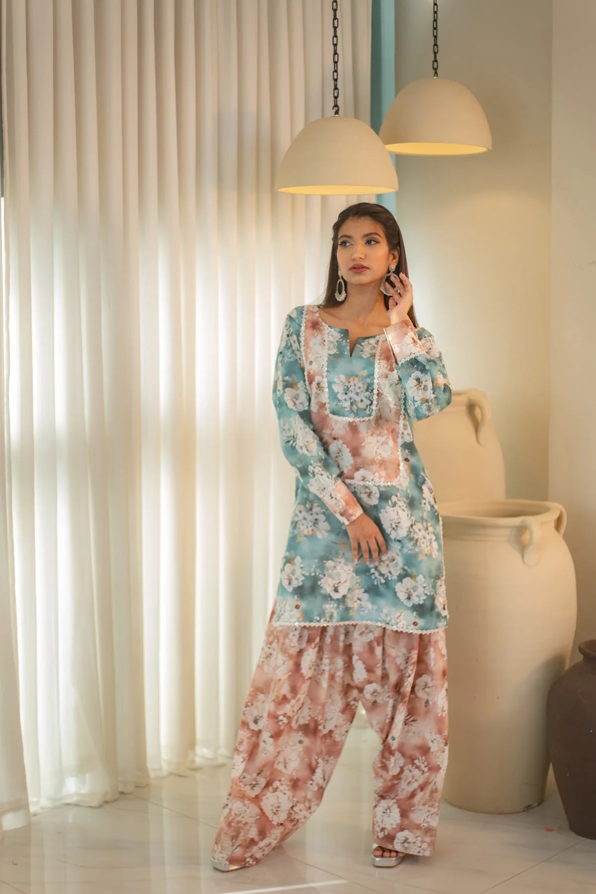 MSP 105 - Lawn Printed Farshi Shalwar Suit