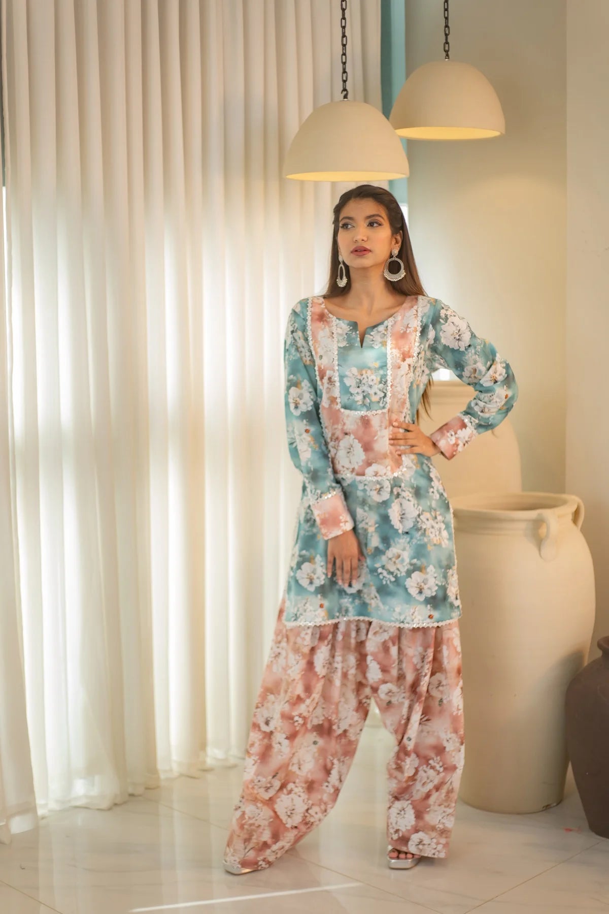 MSP 105 - Lawn Printed Farshi Shalwar Suit
