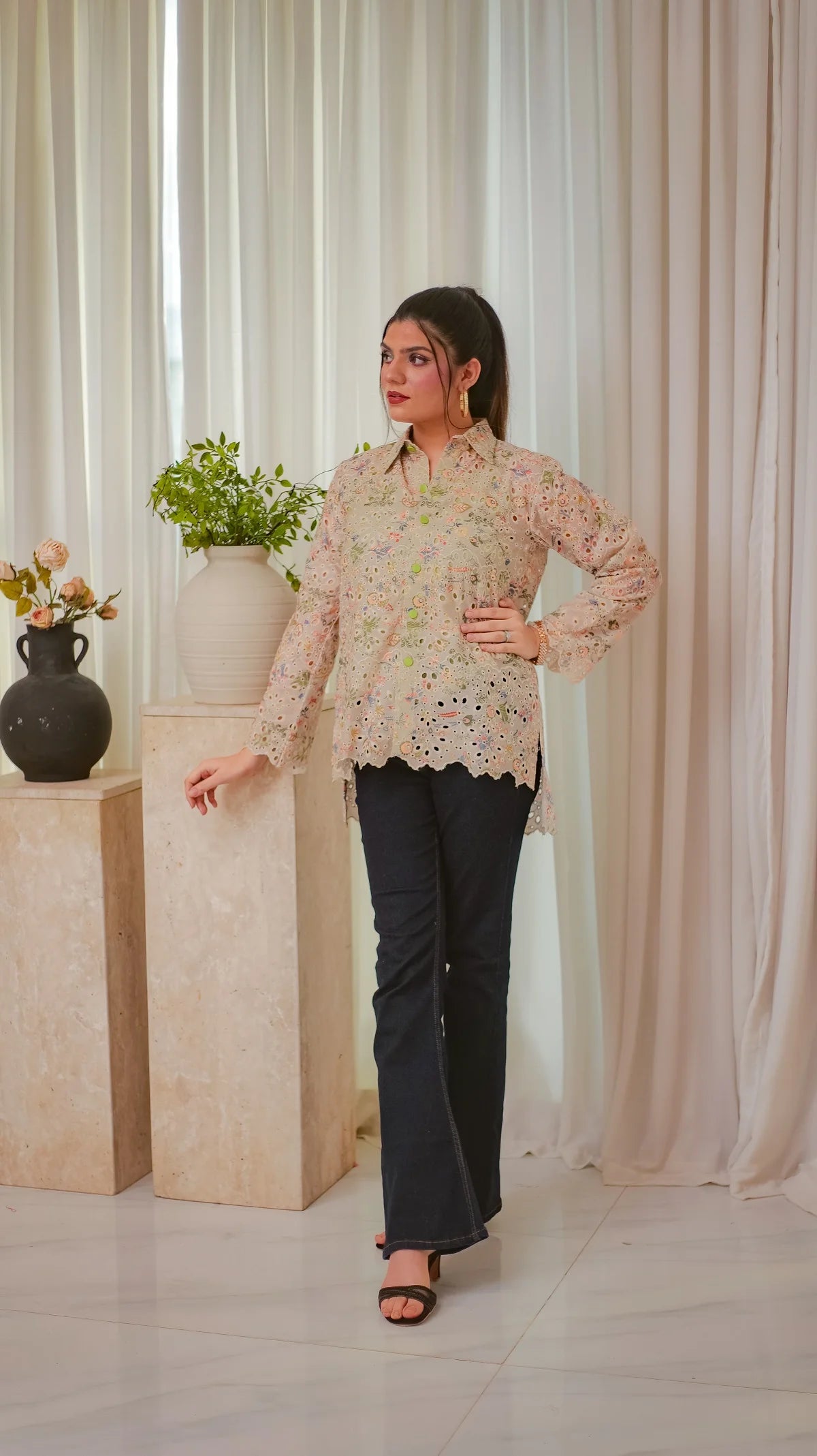 MSP 202 - Bottom-Down Chicken Kari Printed Shirt