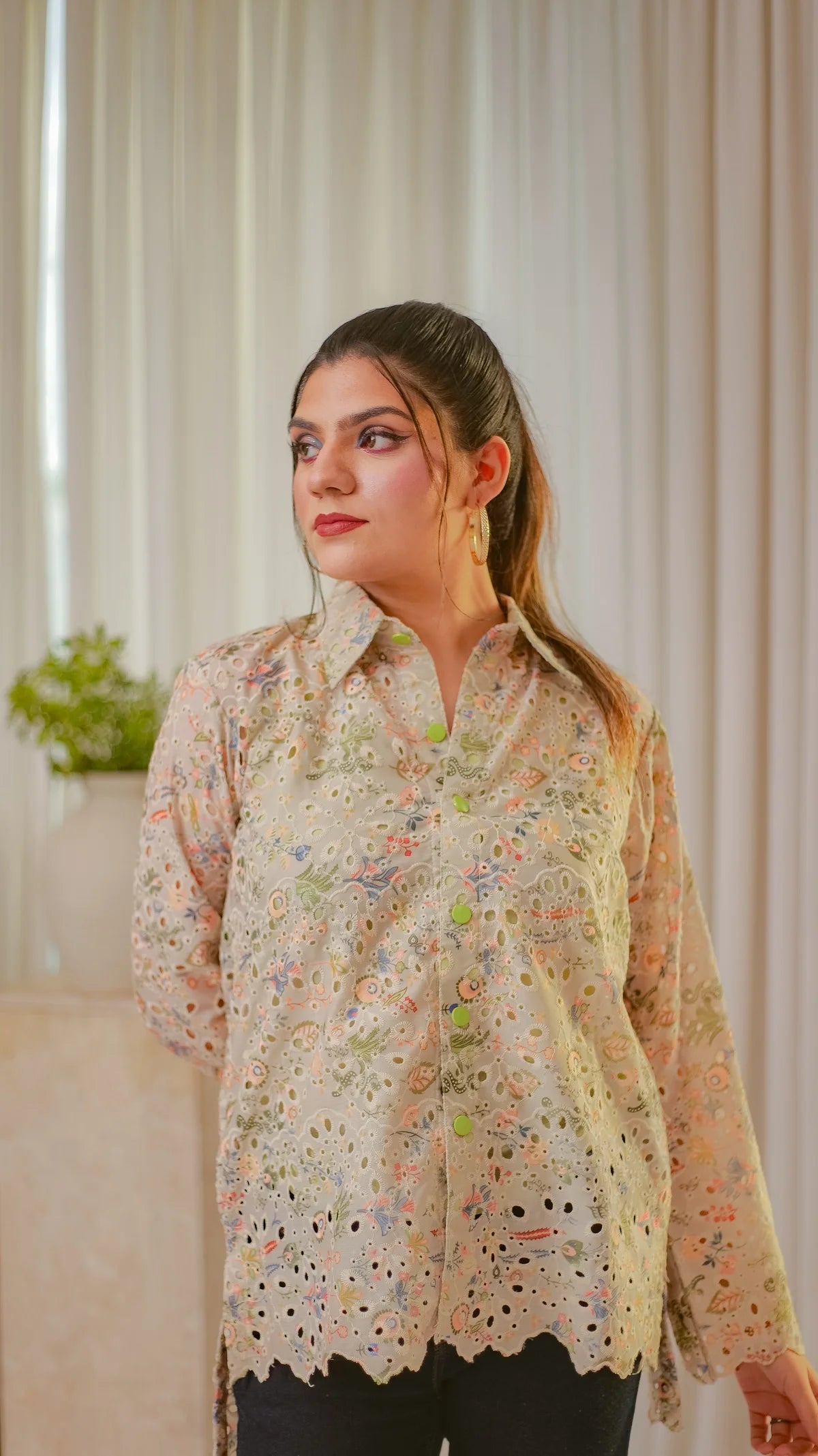 MSP 202 - Bottom-Down Chicken Kari Printed Shirt