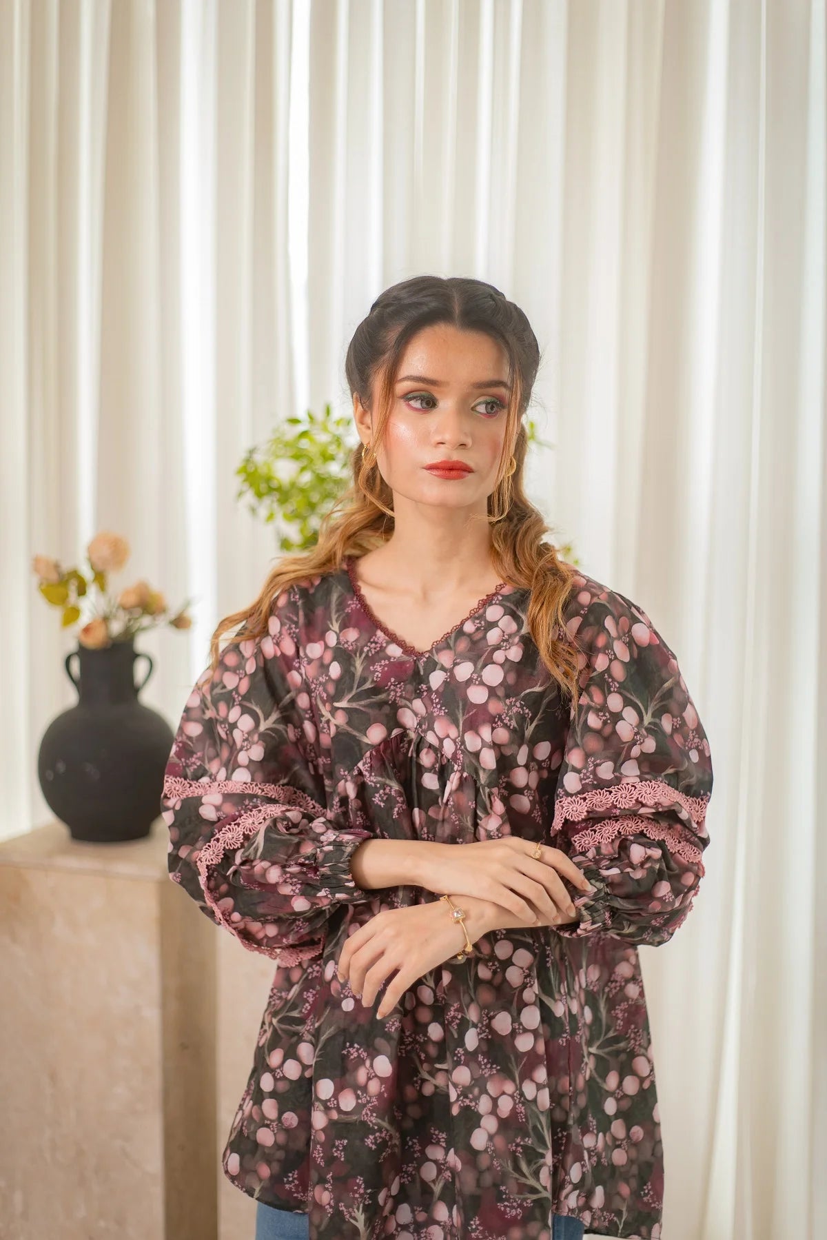 MSP 203 - Printed Kurti with Bail Detailing