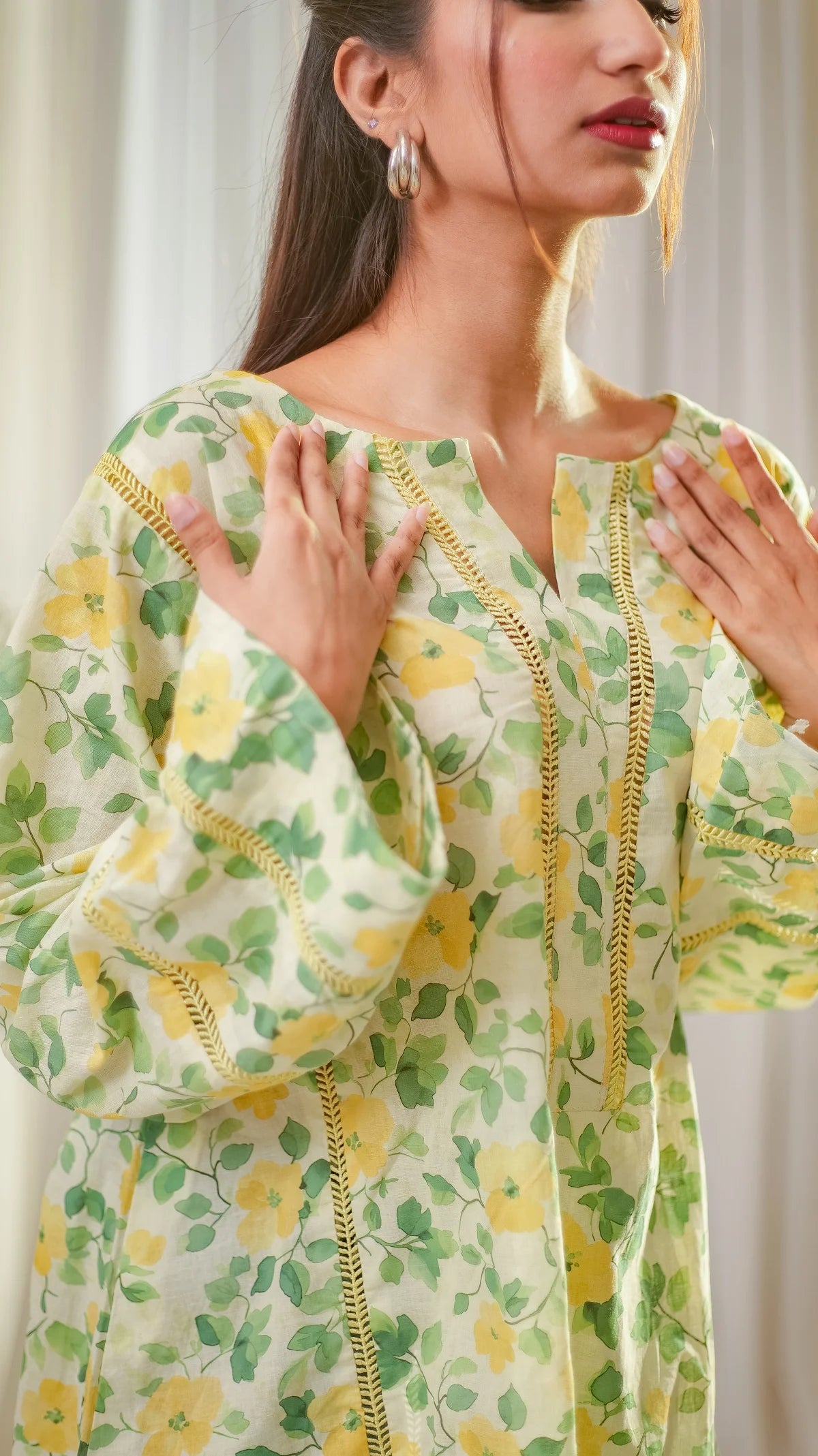 MSP 204 - Light Yellow and Green Kurti